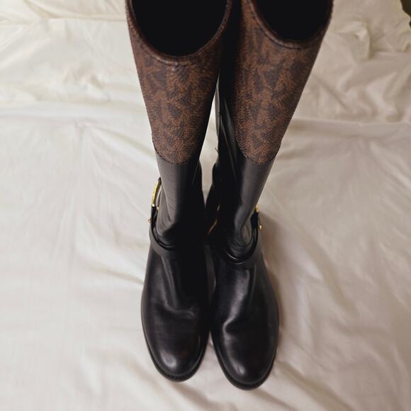 Michael Kors EUC logo winter boots 8 black brown - Picture 10 of 17